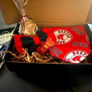 Dog bandanna personalized if u like with organic cookie and bow